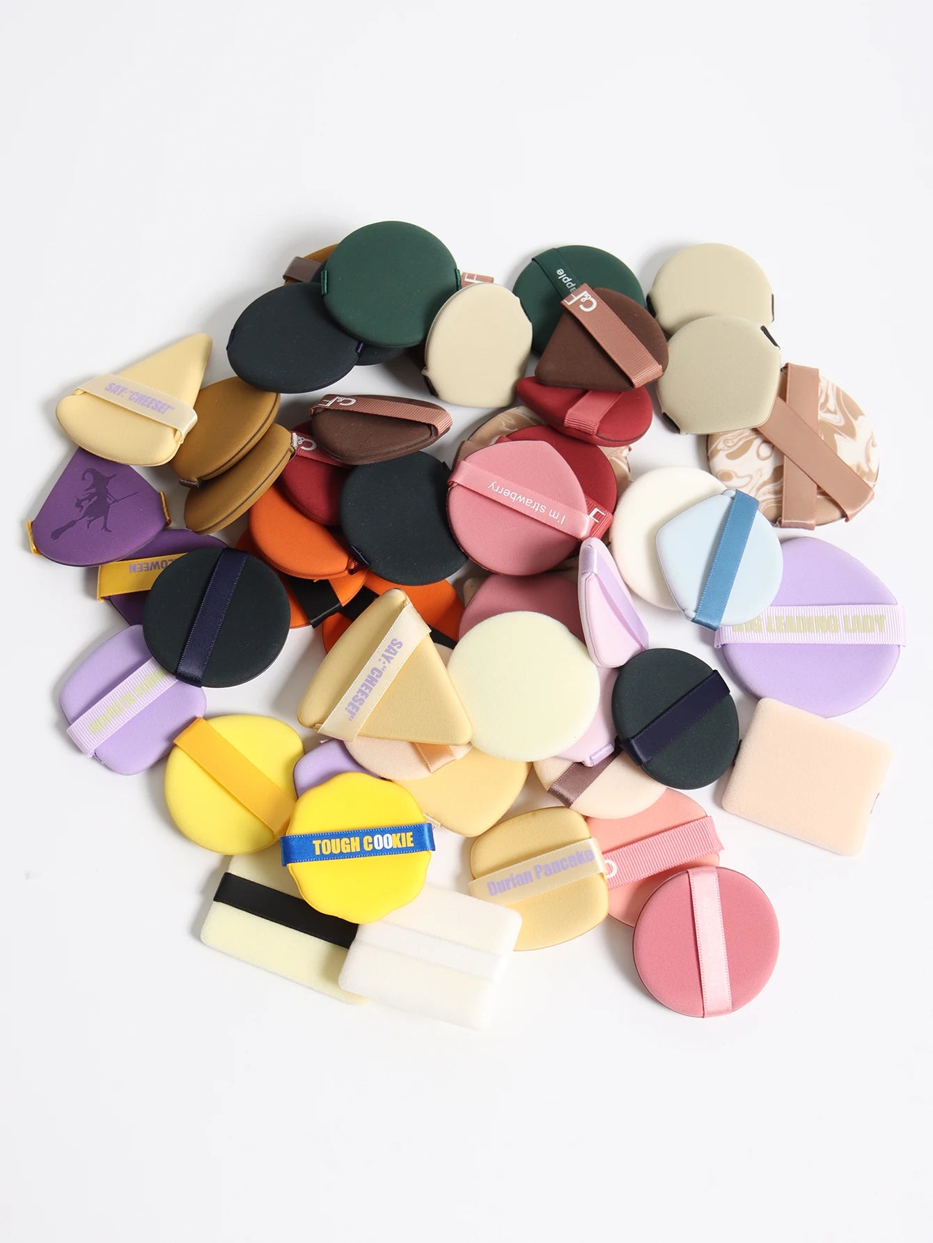 Air Cushion Powder Puff 10-20-30-50 Bags Random Colors and Shapes. Contains Air Cushion Powder Puff, Latex-Free Sponge Mix and