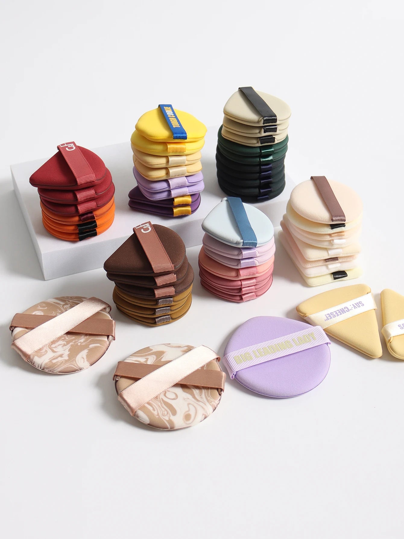 Air Cushion Powder Puff 10-20-30-50 Bags Random Colors and Shapes. Contains Air Cushion Powder Puff, Latex-Free Sponge Mix and