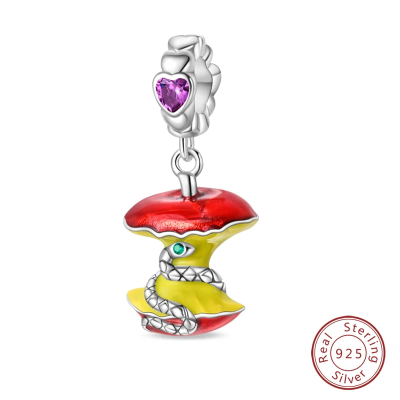 925 Sterling Silver Strawberry Cherry Apple Avocado Fruit Charms Pendants Fit DIY 925 Original BraceletS Birthday Jewelry