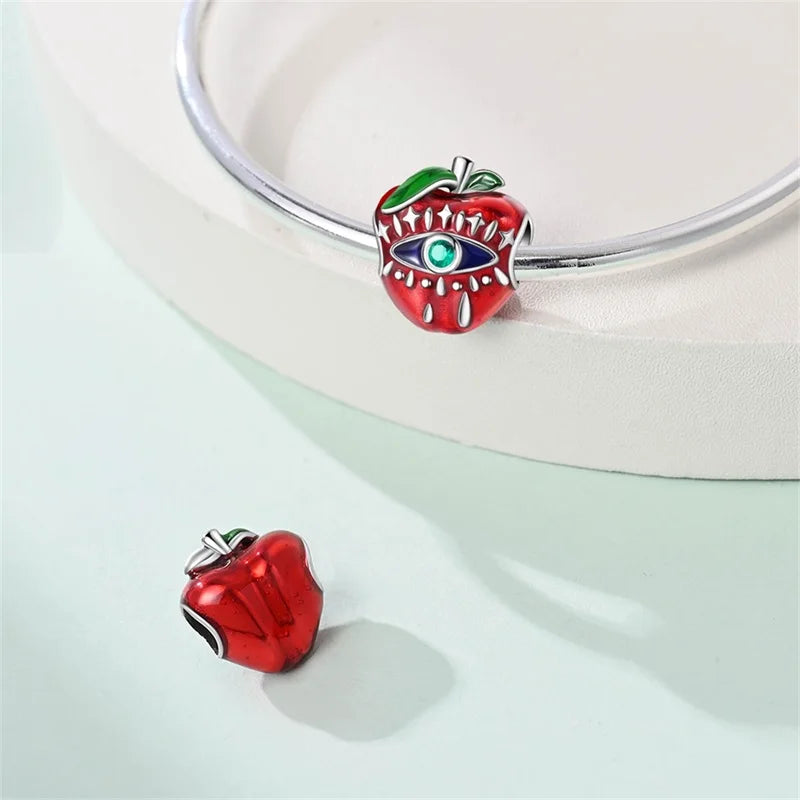 925 Sterling Silver Strawberry Cherry Apple Avocado Fruit Charms Pendants Fit DIY 925 Original BraceletS Birthday Jewelry