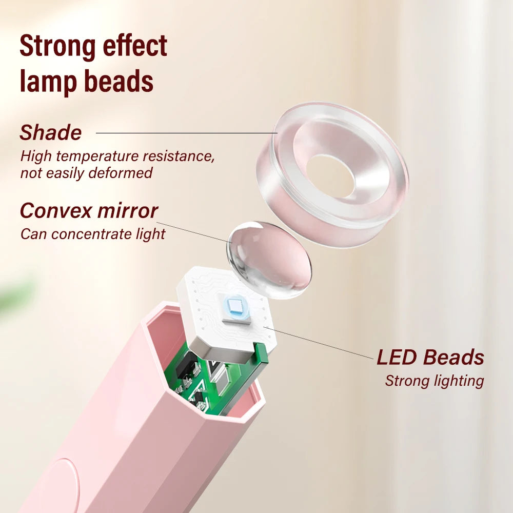 Timing Display Portable Handheld Mini Nail Lamp Family Quick Dry Flashlight Pen Chargeable Nail Dryer Machine Uv Led Nail Lamp
