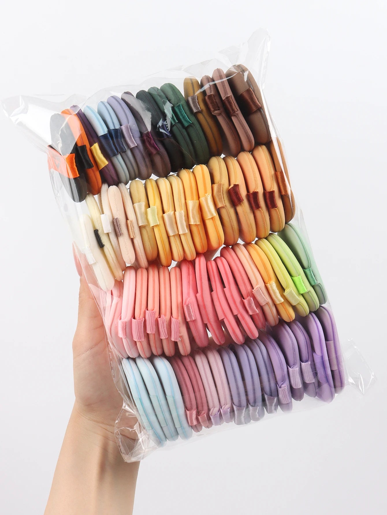 Air Cushion Powder Puff 10-20-30-50 Bags Random Colors and Shapes. Contains Air Cushion Powder Puff, Latex-Free Sponge Mix and