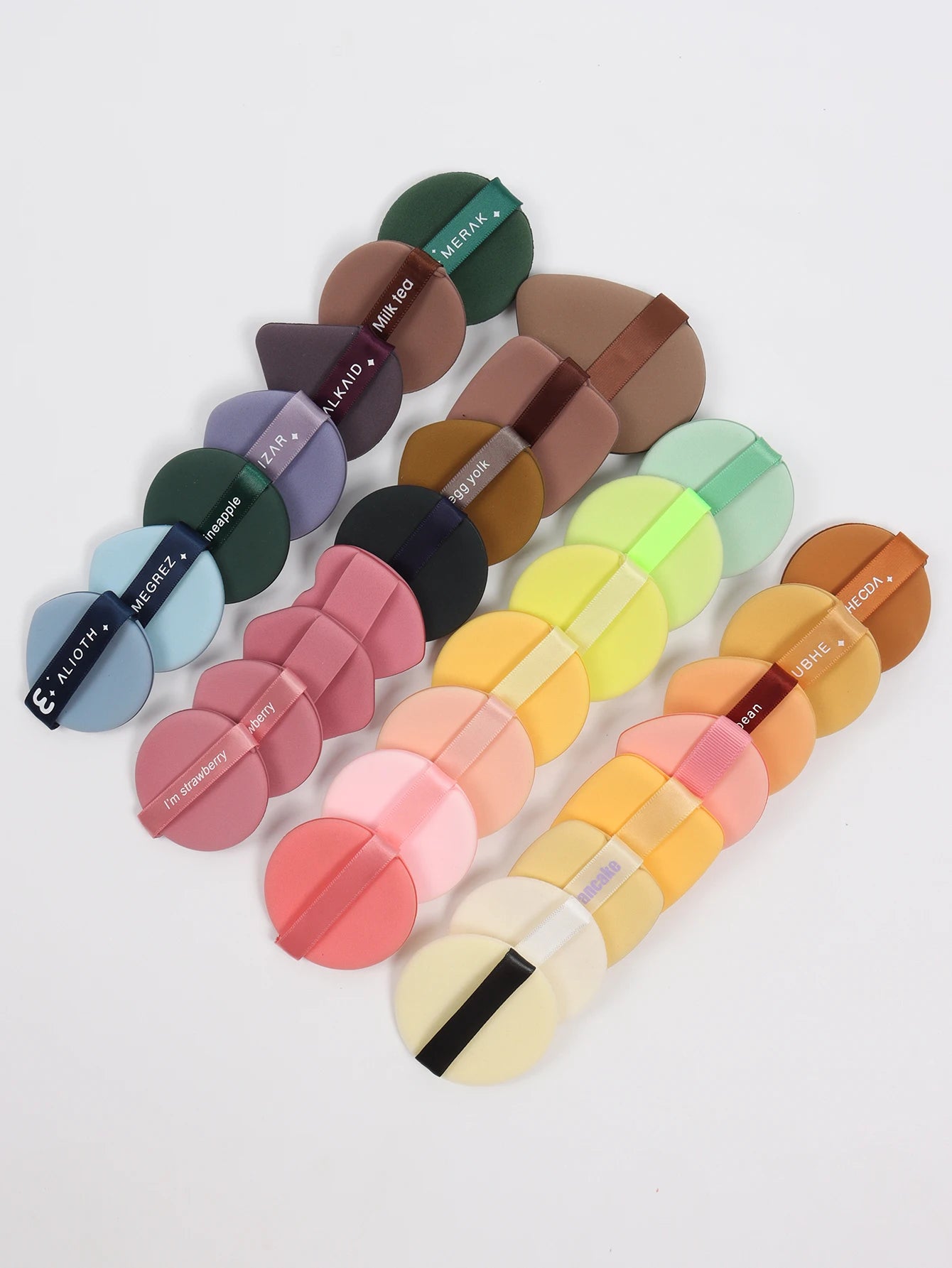 Air Cushion Powder Puff 10-20-30-50 Bags Random Colors and Shapes. Contains Air Cushion Powder Puff, Latex-Free Sponge Mix and
