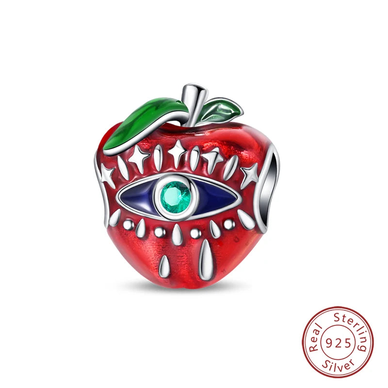 925 Sterling Silver Strawberry Cherry Apple Avocado Fruit Charms Pendants Fit DIY 925 Original BraceletS Birthday Jewelry